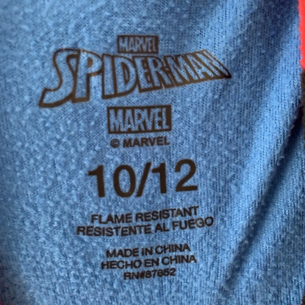 Marvel Spider-Man Superhero Kids Hooded Union Suit Fleece Costume Pajamas 10/12 - Picture 2 of 16